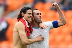 Cavani y Godín, juntos en el Mundial 2018. Foto: NA Cavani y Godín, juntos en el Mundial 2018. Foto: NA