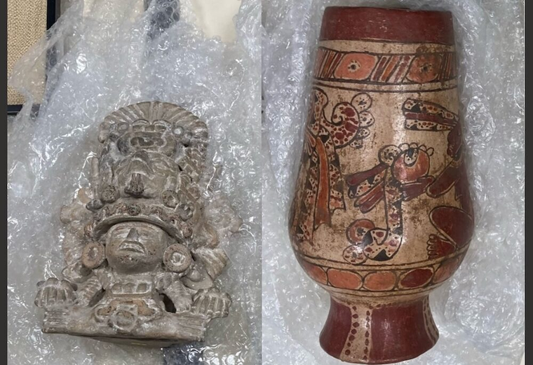 Parte del patrimonio que devolvió Portugal es un jarrón maya y una urna zapoteca con la imagen de Cocijo, deidad de la lluvia. Parte del patrimonio que devolvió Portugal es un jarrón maya y una urna zapoteca con la imagen de Cocijo, deidad de la lluvia.