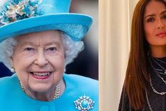 Salma Hayek junto a la Reina Isabel II Foto: EFE