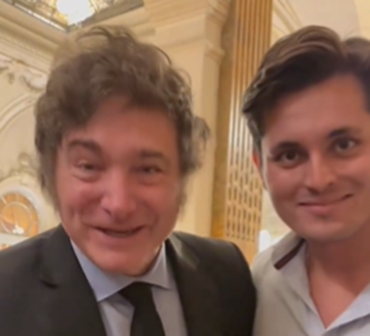 Javier Milei junto a Vito Quiles Foto: Captura de Pantalla