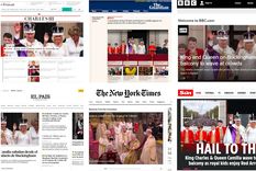 Los principales portales del mundo dieron amplia cobertura a la coronación de Carlos III de Reino Unido. Foto: Captura de pantalla Los principales portales del mundo dieron amplia cobertura a la coronación de Carlos III de Reino Unido. Foto: Captura de pantalla