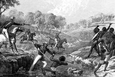 matanza de pueblos aborígenes Antigua litografía que representa la masacre de Waterloo Creek, en Australia, en 1838. Foto: AustralianWarMemorial. matanza de pueblos aborígenes Antigua litografía que representa la masacre de Waterloo Creek, en Australia, en 1838. Foto: AustralianWarMemorial.