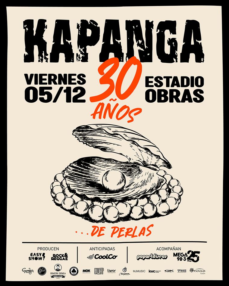 Kapanga celebrará sus 30 años de trayectoria con un show en el Estadio Obras. Kapanga celebrará sus 30 años de trayectoria con un show en el Estadio Obras.