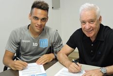 Lautaro Martínez y Víctor Blanco en 2018. Foto: Racing Club Lautaro Martínez y Víctor Blanco en 2018. Foto: Racing Club