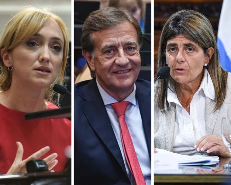 Anabel Fernández Sagasti, Rodolfo Suárez y Mariana Juri.