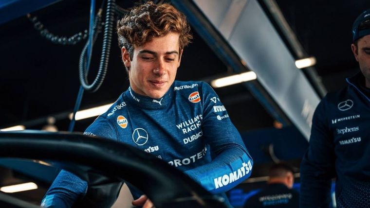 Franco Colapinto comienza la actividad en Monza. Foto: @WilliamsRacing