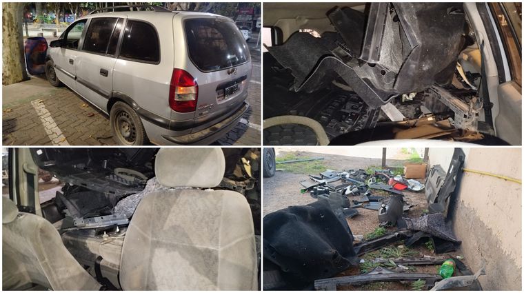 El Chevrolet Zafira en el que se movilizaban los sospechosos y las autopartes secuestradas. El Chevrolet Zafira en el que se movilizaban los sospechosos y las autopartes secuestradas.