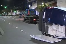 La camioneta que iba a la casa de Chano terminó volcando