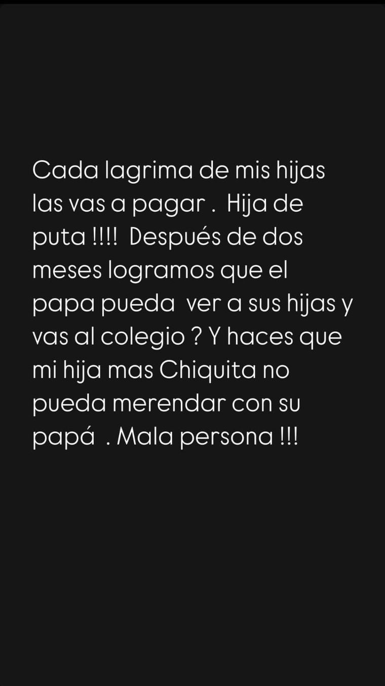 El segundo mensaje que Wanda Nara le dedicó a la China, cargado de furia y culpando a la actriz por la angustia familiar. El segundo mensaje que Wanda Nara le dedicó a la China, cargado de furia y culpando a la actriz por la angustia familiar.