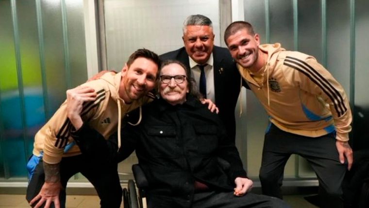 Charly Gracía y Messi se encontraron tras Argentina-Venezuela.