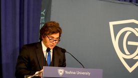 Javier Milei en la Universidad de Yeshiva.