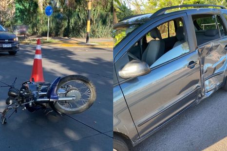 El accidente le causó heridas a la motociclista.