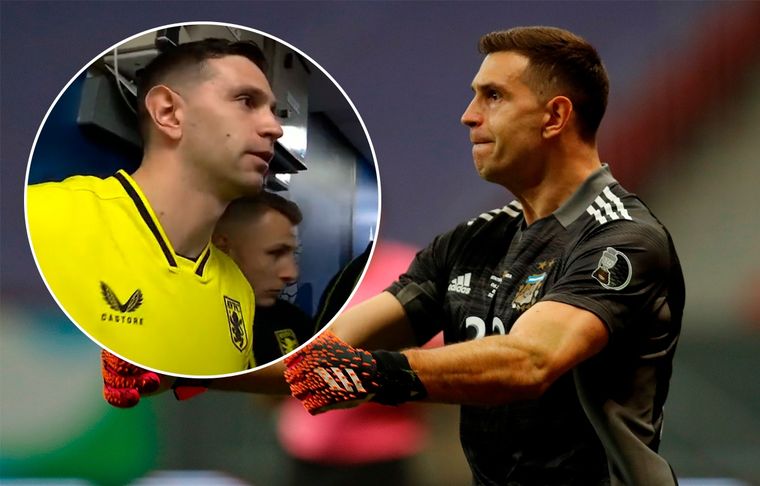 Dibu Martínez El arquero argentino se encontró con Yerry Mina, protagonista en el mirá que te como.