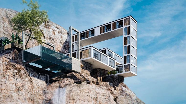 Mountain House, una casa familiar en un acantilado ubicada en la isla Quadra, Columbia Británica, Canadá. Esta obra maestra fue diseñada por el arquitecto iraní  Milad Eshtiyaghi. Foto: amazingarchitecture.com