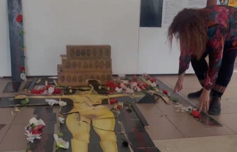 Una de las obras que fueron destruidas en la UNCuyo Foto: MDZ