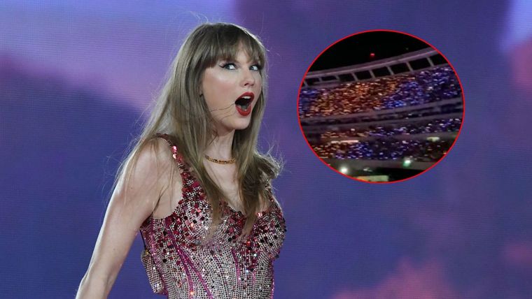Taylor Swift y un momento a lo Boca en el Monumental Foto: Télam