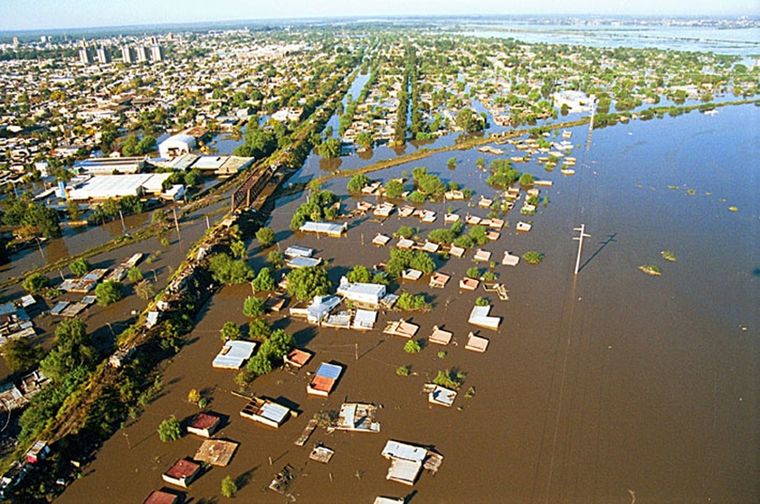Inundación de Santa Fe Hace 20 años un tercio de la ciudad fue arrasada por el río Salado. Foto: Conicet