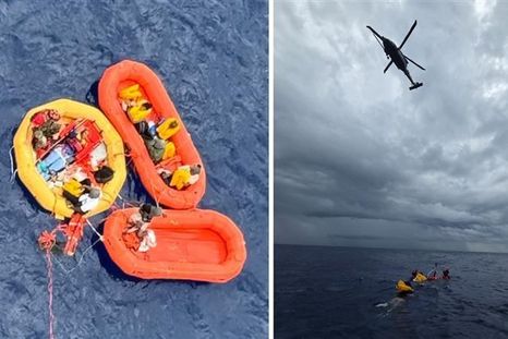 Las 11 personas a bordo de la aeronave estuvieron en una balsa salvavidas durante horas. Las 11 personas a bordo de la aeronave estuvieron en una balsa salvavidas durante horas.