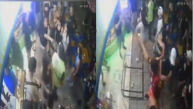 El incidente quedó registrado por las cámaras de seguridad Foto: X