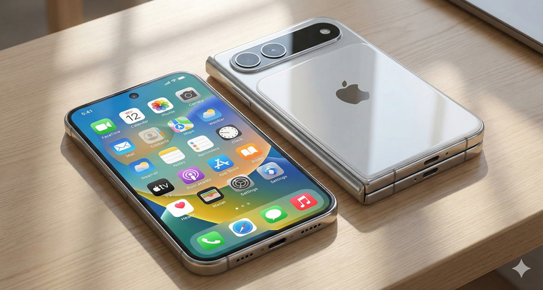 Así se vería el primer plegable de Apple, de acuerdo a filtraciones. Así se vería el primer plegable de Apple, de acuerdo a filtraciones.