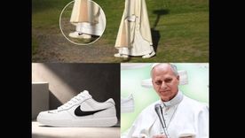 León XIV usando calzado Nike y citado por Vanity Fair. Imagen documental Leone a Roma