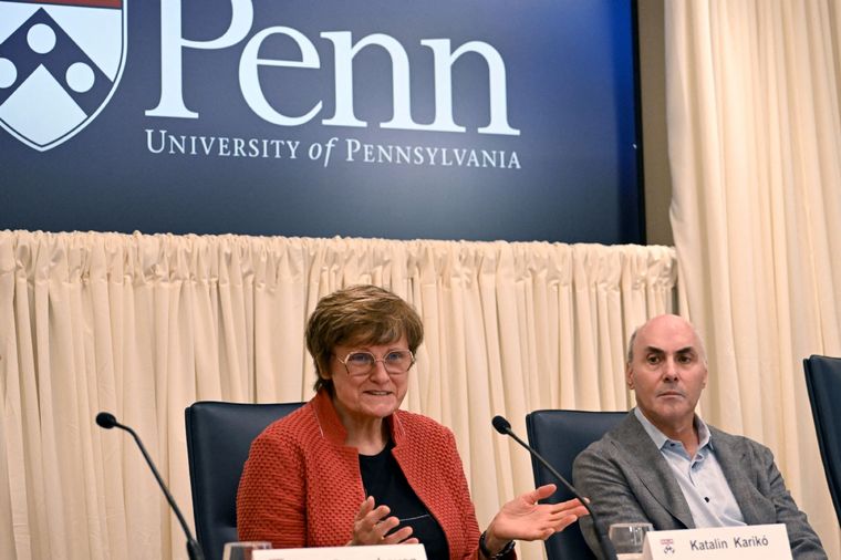 Premio Nobel de Medicina Los científicos Katalin Karikó y Drew Weissman Foto: Télam