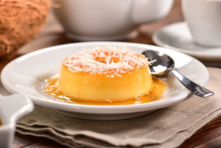 Prepará un rico flan de coco en casa.