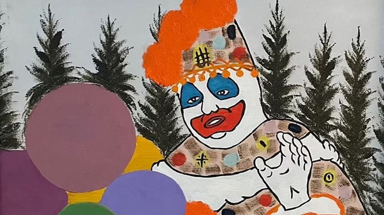 La pintura del asesino serial está a la venta. Foto: JamPress.