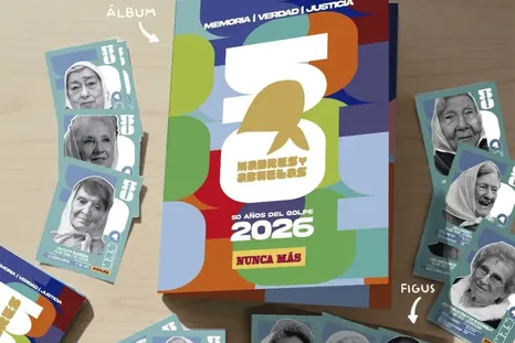El álbum de figuritas de Madres y Abuelas de Plaza de Mayo. Foto: Instagram @_arielcuadra El álbum de figuritas de Madres y Abuelas de Plaza de Mayo. Foto: Instagram @_arielcuadra