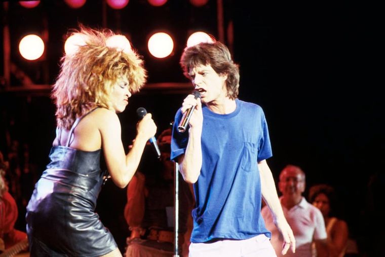 TIna Turner y Mick Jagger durante un concierto que brindaron juntos. Foto: ig Mickjagger