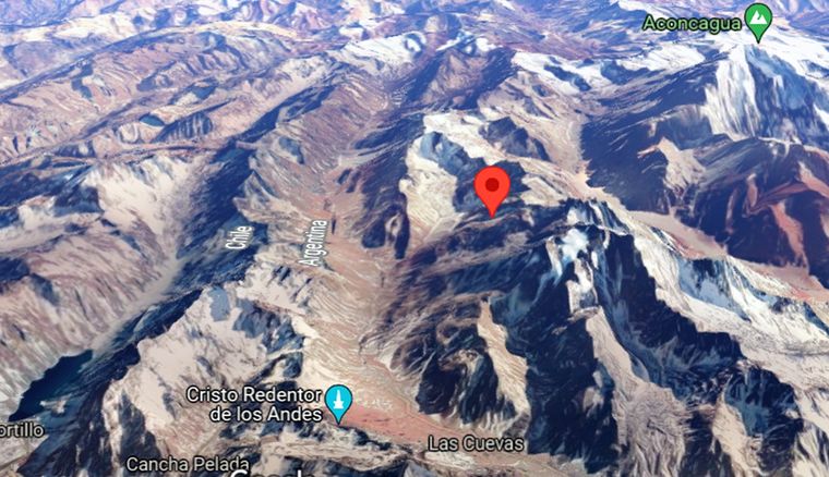 Epicentro del fuerte sismo registrado esta madrugada en Mendoza. Foto: Google Maps