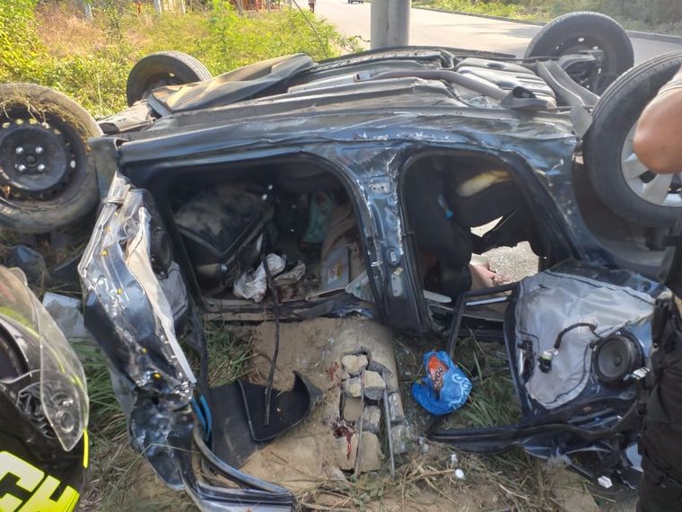 Así quedó el auto que conducía Realpe