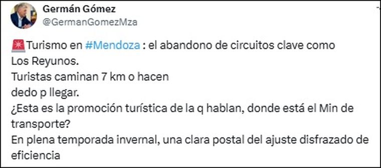 Dura crítica del diputado Germán Gómez Dura crítica del diputado Germán Gómez