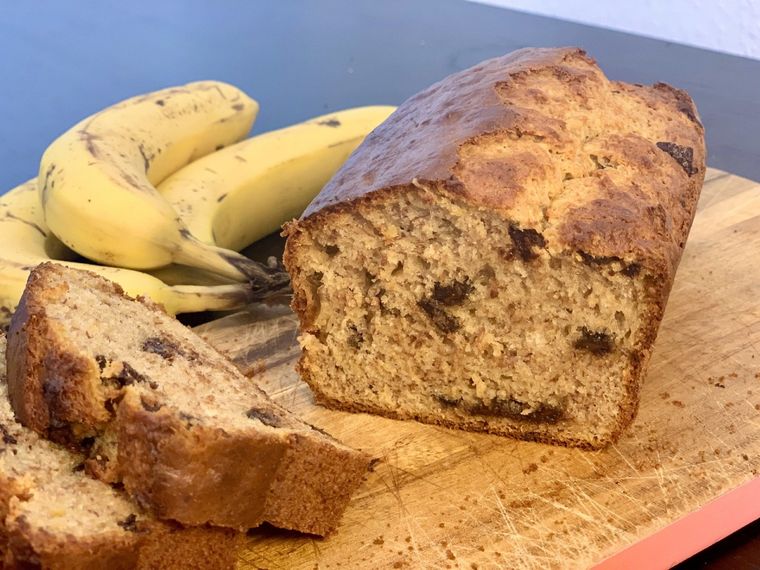 Un exquisito pan o budín de plátanos ¡una delicia!