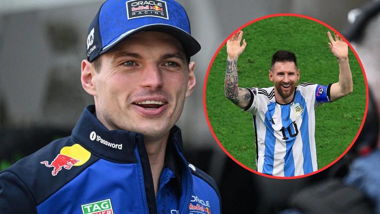 Max Verstappen, otra vez rendido ante la figura de Messi.