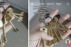 Una joven mostró la diferencia entre las llaves de Argentina y las del resto del mundo Foto: Captura del video de TikTok