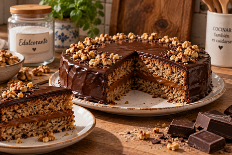 La torta alfajor de nuez más tentadora, sin azúcar y sin harinas La torta alfajor de nuez más tentadora, sin azúcar y sin harinas