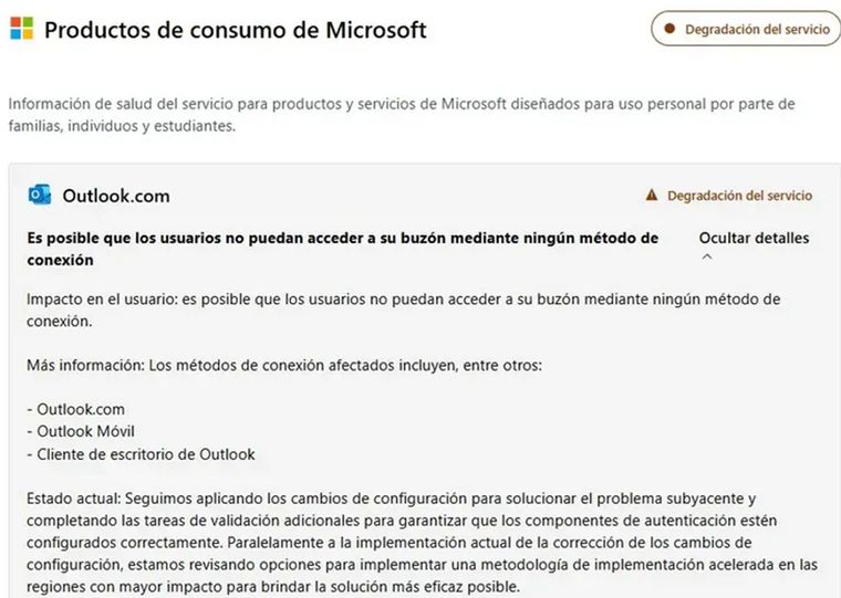 Microsoft confirma un fallo en Outlook que retrasa hasta 12 horas la sincronización de correos en la app móvil. Microsoft confirma un fallo en Outlook que retrasa hasta 12 horas la sincronización de correos en la app móvil.
