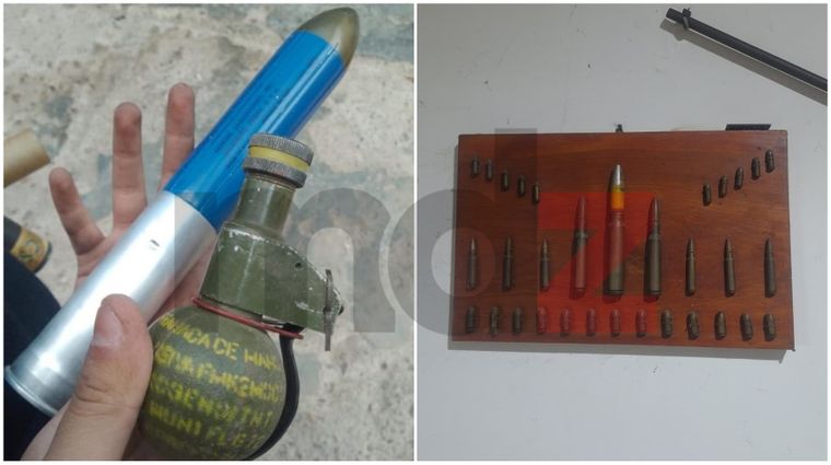 Parte del armamento que secuestraron en la casa del policía Gómez Moyano.&nbsp;