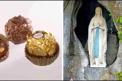 MDZol | El nombre mismo, Ferrero Rocher, hace referencia a la gruta de Massabielle, donde la Virgen de Lourdes se apareció a Santa Bernardita Soubirous en 1858. Foto: Gentileza