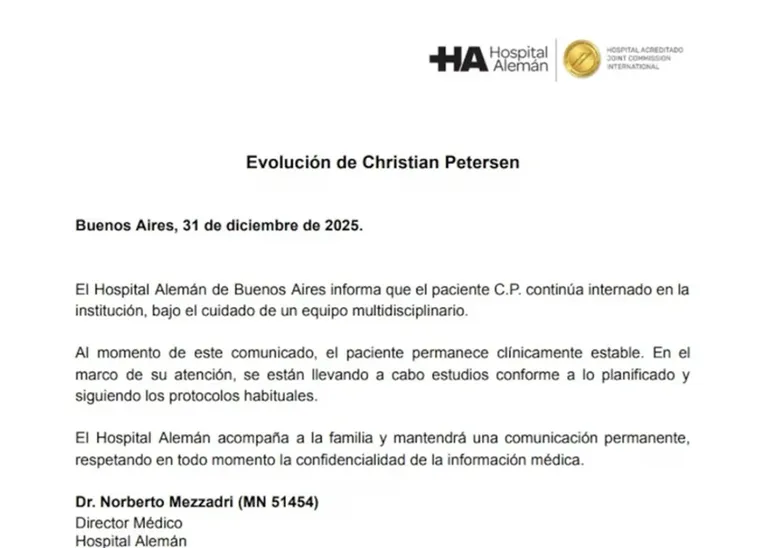 Christian Petersen se sigue recuperando. Christian Petersen se sigue recuperando.