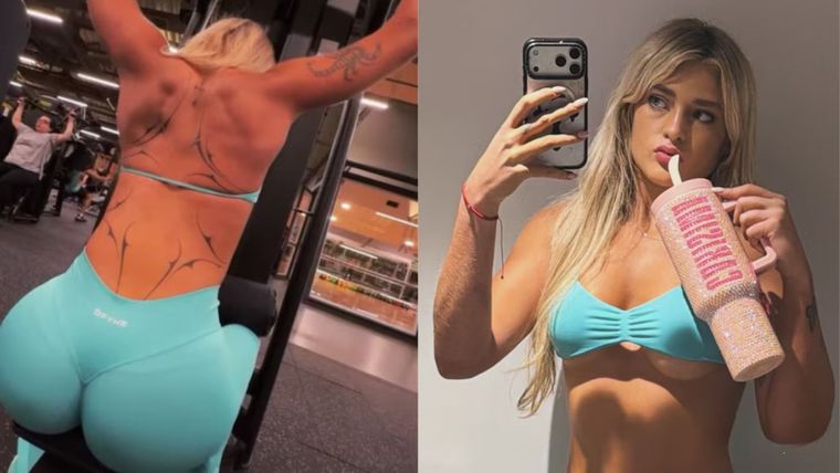 El vestuario en color aqua permitió observar los delicados trazos del tatuaje abstracto que la joven lleva en su piel. El vestuario en color aqua permitió observar los delicados trazos del tatuaje abstracto que la joven lleva en su piel.
