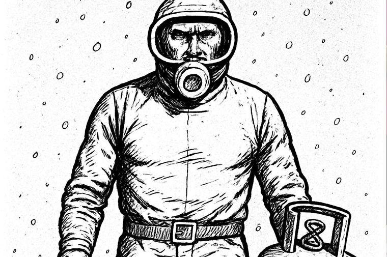 El Eternauta con una garrafa en la mano. Foto: Cámara de las Empresas Argentinas de Gas Licuado