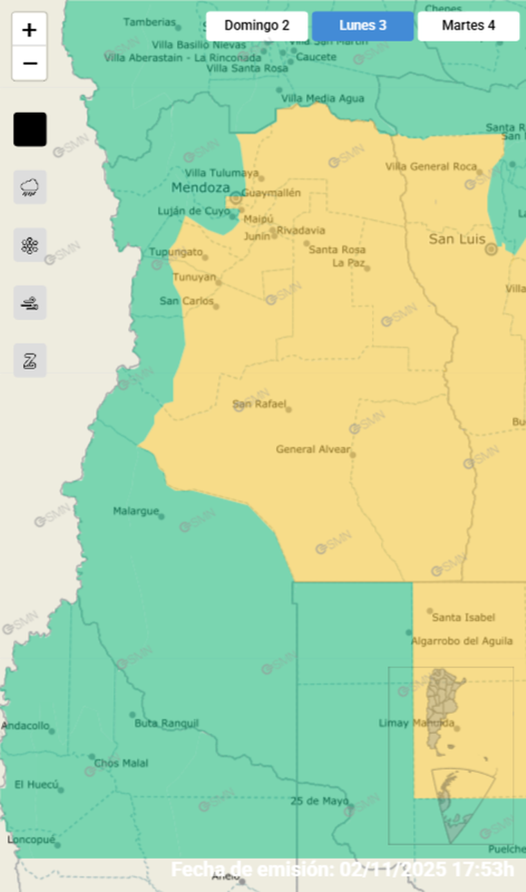 El Servicio Meteorológico Nacional advirtió que las condiciones empeorarán desde la tarde en gran parte de Mendoza. El Servicio Meteorológico Nacional advirtió que las condiciones empeorarán desde la tarde en gran parte de Mendoza.