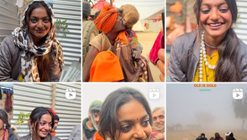 Monalisa vendía flores en una peregrinación religiosa a orillas del Ganges cuando fue captada por la cámara de un influencer y ahora es famosa por su belleza en toda la India. Foto: X. @Periodistán