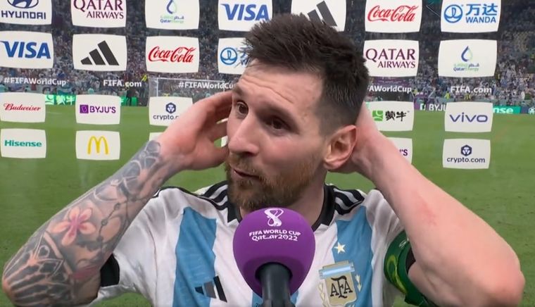 Messi y un acto fallido que lo volvió tendencia. Foto: Captura