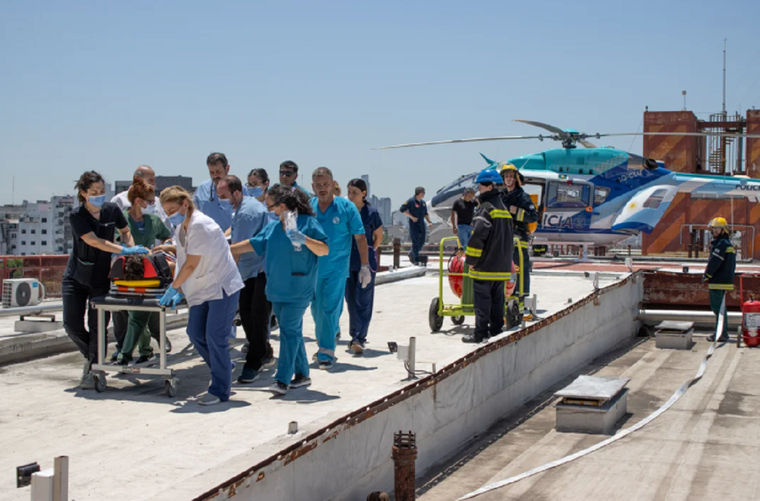El Hospital Garrahan volvió a utilizar su helipuerto.
