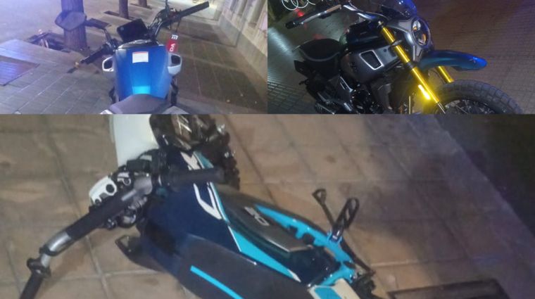 Las tres motos halladas tras el robo en la concesionaria.