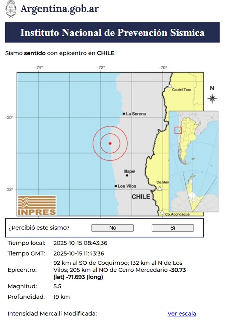 Sismo moderado, magnitud 5,5–5,6, epicentro en el centro-norte de Chile; perceptible en superficie y pisos altos, corta duración y sin condiciones para tsunami. Sismo moderado, magnitud 5,5–5,6, epicentro en el centro-norte de Chile; perceptible en superficie y pisos altos, corta duración y sin condiciones para tsunami.