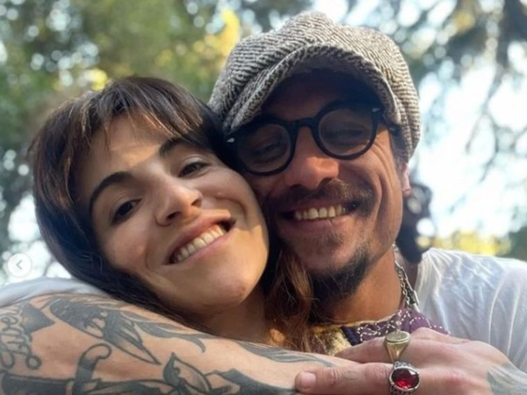 Ginaninna Maradona y Daniel Osvaldo Foto: Archivo